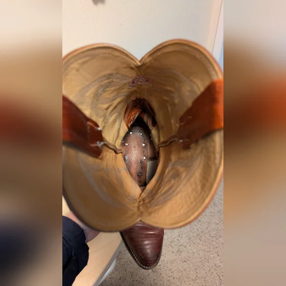 Nocona Brown Cowboy Western Boots with Decorative Stitching - Picture 9 of 10